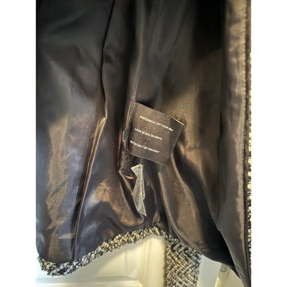Jessica Simpson Women’s Black White Tweed Wrap Belted Coat Jacket XS - Picture 7 of 14